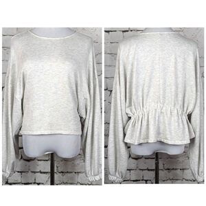 FREE PEOPLE MOVEMENT Athleisure Cropped Back-Peplum Sweatshirt Dolman Size Small